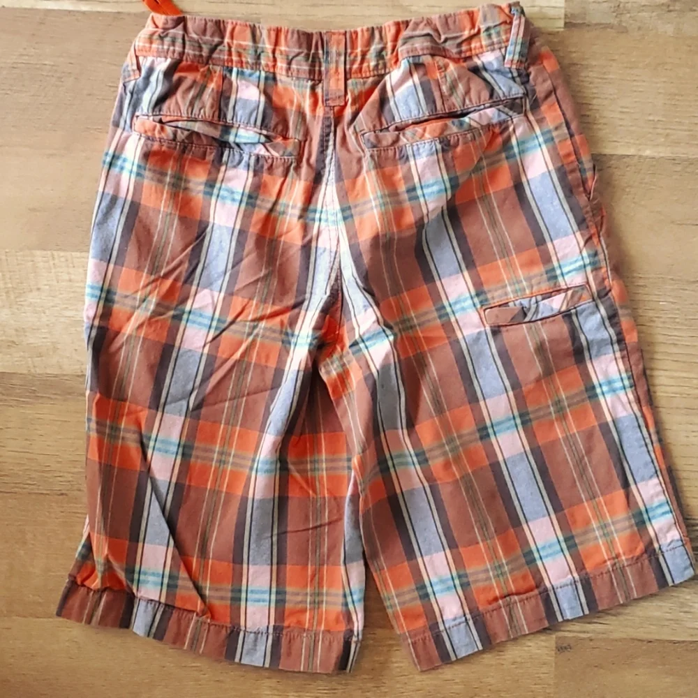 Old Navy Orange‎ Boys Plaid Shorts Size 12
